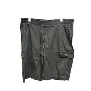 Wearfirst Men Gray Cargo Shorts 40X10.5” Cotton Rip Stop Flat Front Zip Pockets